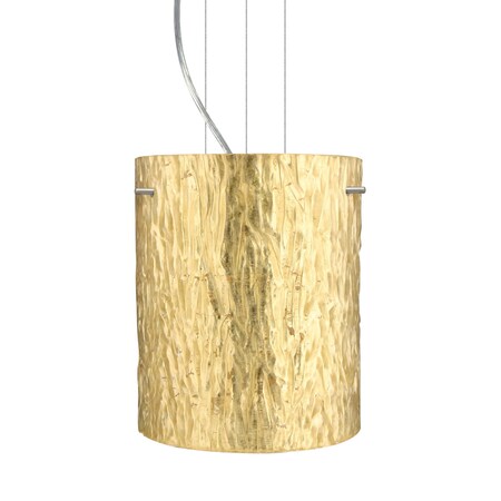 Tamburo 8 Cable Pendant, Stone Gold Foil, Satin Nickel Finish, 1x11W LED